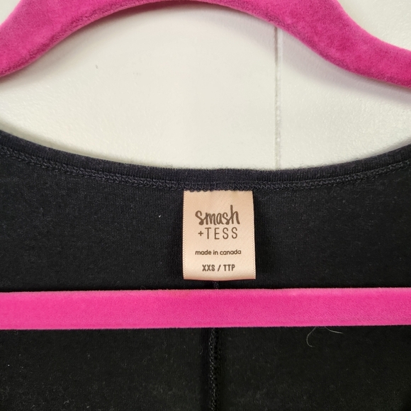 Smash + Tess Friday Dress Black Midi Long Sleeve V-Neck Bamboo Stretch Pockets - Picture 7 of 9